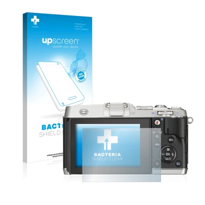 Front side of a product packaging with the brand logo upscreen. Next to it is the device Olympus PEN E-P5 shown with the corre