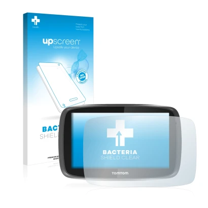 Front side of a product packaging with the brand logo upscreen. Next to it is the device TomTom GO 5000 shown with the corresp