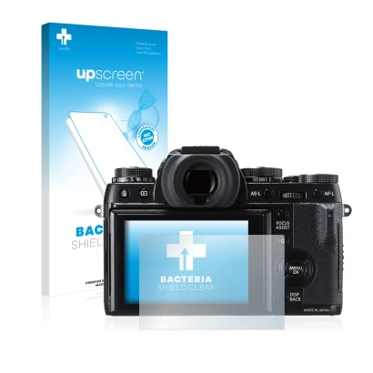Front side of a product packaging with the brand logo upscreen. Next to it is the device Fujifilm X-T1 shown with the correspo