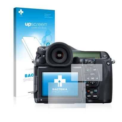 Front side of a product packaging with the brand logo upscreen. Next to it is the device Pentax 645Z shown with the correspond