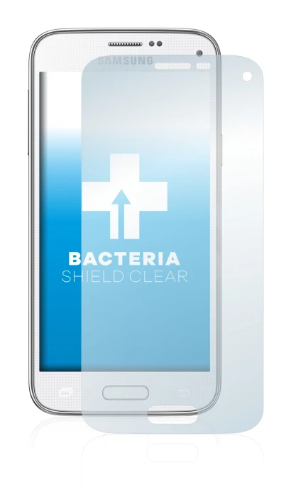 Image of the device Samsung Galaxy S5 Mini SM-G800 with a wide variety of screen protectors.