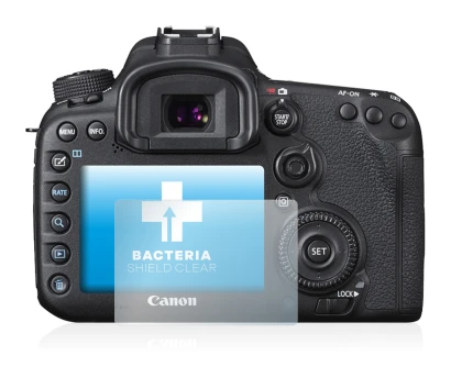 Image of the device Canon EOS 7D Mark II with a wide variety of screen protectors.