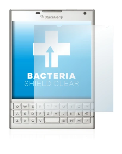 Image of the device BlackBerry Passport with a wide variety of screen protectors.