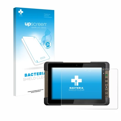 Front side of a product packaging with the brand logo upscreen. Next to it is the device Getac T800 shown with the correspondi