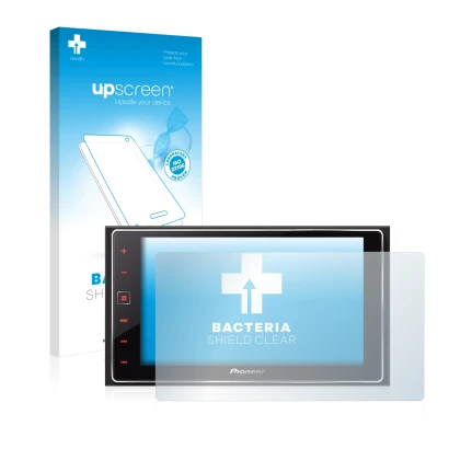 Front side of a product packaging with the brand logo upscreen. Next to it is the device Pioneer SPH-DA120 shown with the corr