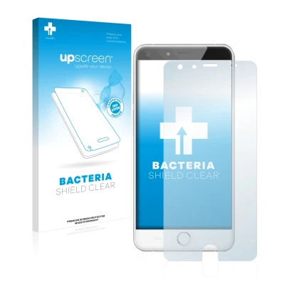 Front side of a product packaging with the brand logo upscreen. Next to it is the device Ulefone Be Touch 2 shown with the cor