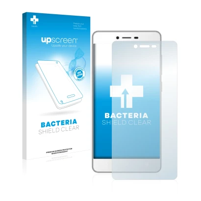 Front side of a product packaging with the brand logo upscreen. Next to it is the device Gionee F103 shown with the correspond