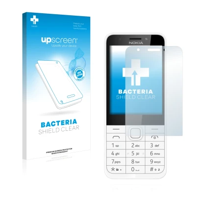 Front side of a product packaging with the brand logo upscreen. Next to it is the device Nokia 230 shown with the correspondin