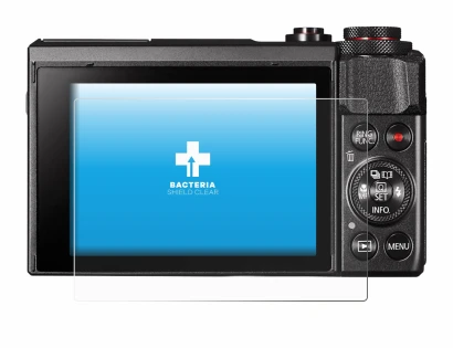 Image of the device Canon PowerShot G7 X Mark II with a wide variety of screen protectors.