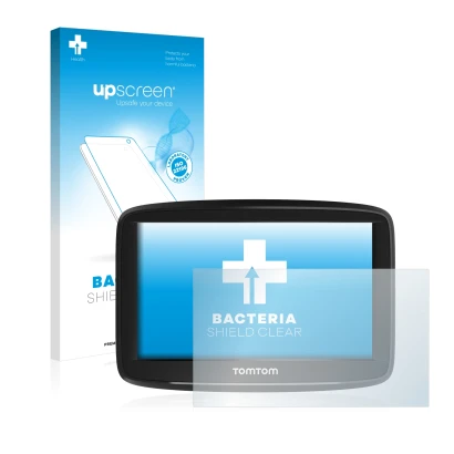 Front side of a product packaging with the brand logo upscreen. Next to it is the device TomTom Start 52 shown with the corres