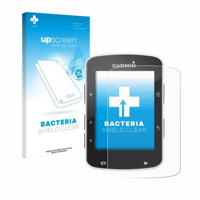 Front side of a product packaging with the brand logo upscreen. Next to it is the device Garmin Edge 820 shown with the corres