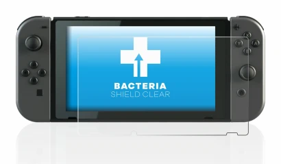 Image of the device Nintendo Switch with a wide variety of screen protectors.