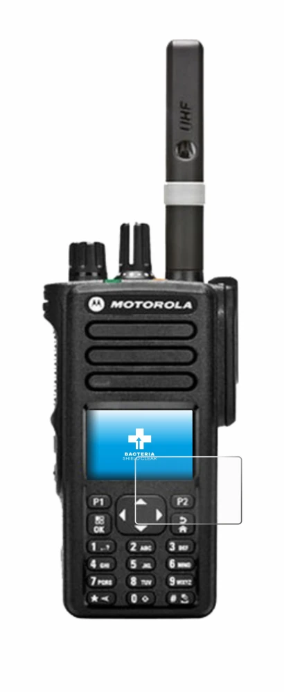 Image of the device Motorola DP4800 with a wide variety of screen protectors.