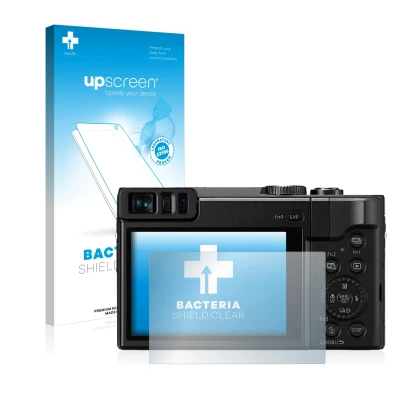 Front side of a product packaging with the brand logo upscreen. Next to it is the device Panasonic Lumix DC-TZ91 shown with th