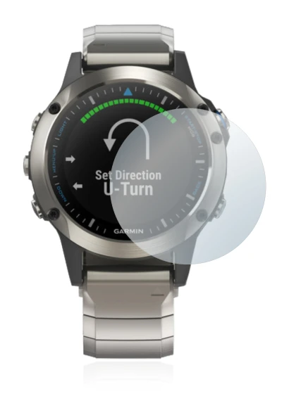 Image of the device Garmin quatix 5 with a wide variety of screen protectors.