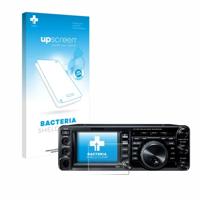 Front side of a product packaging with the brand logo upscreen. Next to it is the device Yaesu FT-991A shown with the correspo