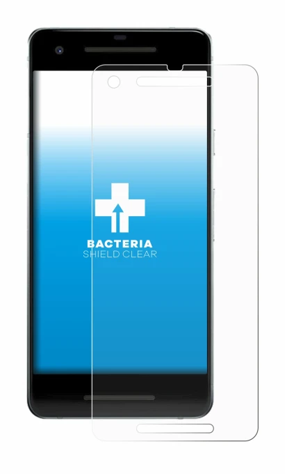 Image of the device Google Pixel 2 with a wide variety of screen protectors.