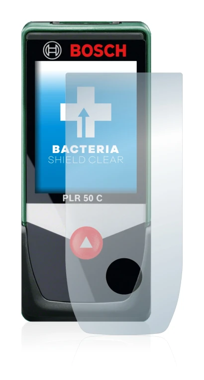 Image of the device Bosch PLR 50 C with a wide variety of screen protectors.