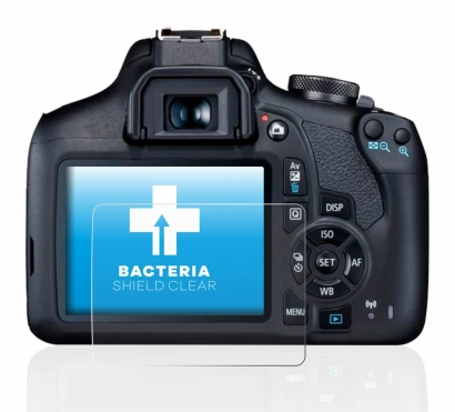 Image of the device Canon EOS 2000D with a wide variety of screen protectors.