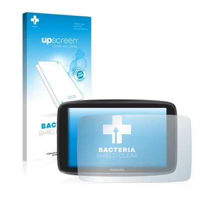 Front side of a product packaging with the brand logo upscreen. Next to it is the device TomTom GO Camper shown with the corre
