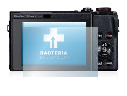 Image of the device Canon PowerShot G5 X Mark II with a wide variety of screen protectors.