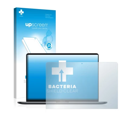 Front side of a product packaging with the brand logo upscreen. Next to it is the device Apple MacBook Pro 13" 2019 shown with