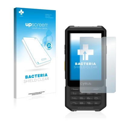 Front side of a product packaging with the brand logo upscreen. Next to it is the device Cyrus CM 17 Hybrid shown with the cor