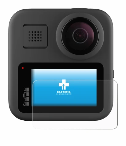 Image of the device GoPro Max with a wide variety of screen protectors.