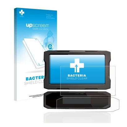 Front side of a product packaging with the brand logo upscreen. Next to it is the device Honda CRF1100L 2020 Speedometer displ