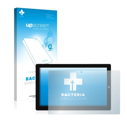 Front side of a product packaging with the brand logo upscreen. Next to it is the device Chuwi UBook 11.6" shown with the corr