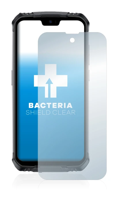 Image of the device Doogee S59 Pro with a wide variety of screen protectors.