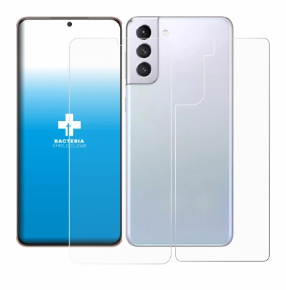 Image of the device Samsung Galaxy S21 Plus 5G (Front+Back) with a wide variety of screen protectors.