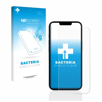 Front side of a product packaging with the brand logo upscreen. Next to it is the device Apple iPhone 13 Pro shown with the co