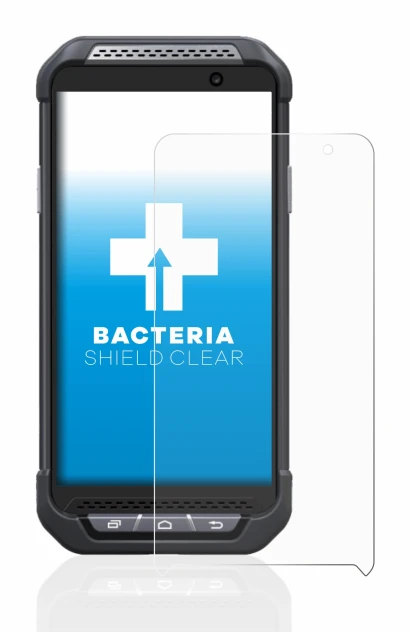 Image of the device Point Mobile PM85 with a wide variety of screen protectors.