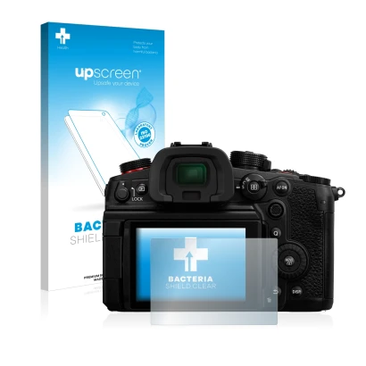 Front side of a product packaging with the brand logo upscreen. Next to it is the device Panasonic Lumix DC-GH6 shown with the