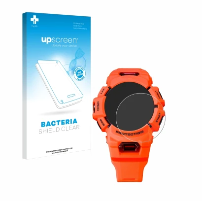 Front side of a product packaging with the brand logo upscreen. Next to it is the device Casio G-Shock GBA-900 shown with the