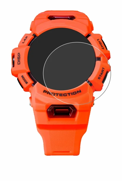 Image of the device Casio G-Shock GBA-900 with a wide variety of screen protectors.