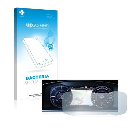 Front side of a product packaging with the brand logo upscreen. Next to it is the device Volkswagen Golf 7 Facelift (2016-2019