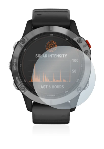 Image of the device Garmin Fenix 6 Solar with a wide variety of screen protectors.