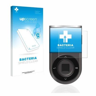 Front side of a product packaging with the brand logo upscreen. Next to it is the device D’CENT Biometric Wallet shown with th