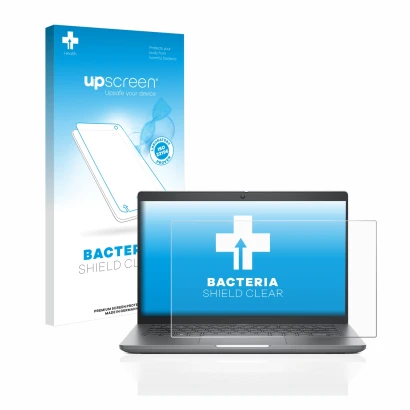 Front side of a product packaging with the brand logo upscreen. Next to it is the device Dell Latitude 5440 shown with the cor