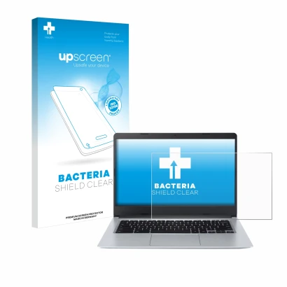 Front side of a product packaging with the brand logo upscreen. Next to it is the device Acer Chromebook Spin 314 CB314-2HT sh