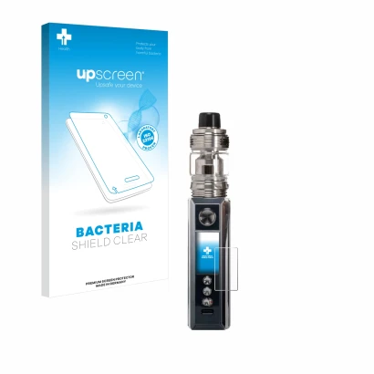 Front side of a product packaging with the brand logo upscreen. Next to it is the device Voopoo Drag M100S shown with the corr