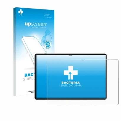 Front side of a product packaging with the brand logo upscreen. Next to it is the device Samsung Galaxy Tab S9 Ultra WiFi show