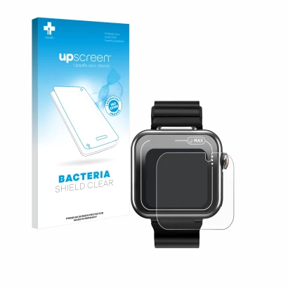 Front side of a product packaging with the brand logo upscreen. Next to it is the device Vtech Kidizoom Smartwatch MAX shown w
