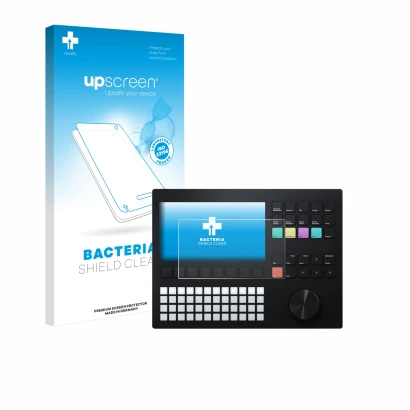 Front side of a product packaging with the brand logo upscreen. Next to it is the device Polyend Tracker shown with the corres