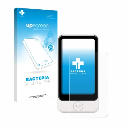 Front side of a product packaging with the brand logo upscreen. Next to it is the device Pocketalk Plus shown with the corresp