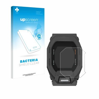 Front side of a product packaging with the brand logo upscreen. Next to it is the device Casio G-Shock GBD-200 shown with the 