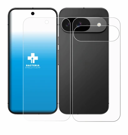 Image of the device Google Pixel 9 (Front+Back) with a wide variety of screen protectors.