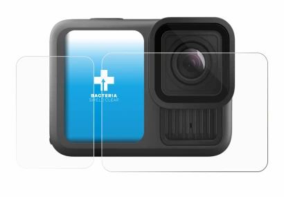 Image of the device GoPro Hero 13 Black with a wide variety of screen protectors.